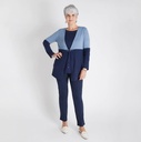 TAPADO TEJIDO BI COLOR CON BROCHE CENTRAL