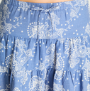 FALDA CORTA AZUL ESTAMPADA